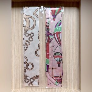 Set of Two Purse Twillies | Beige Chain Link Pattern & Pink Hot Air Balloon